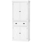 HOMCOM Meuble de Rangement sur Pied Moderne de Style Ferme, Armoire de Cuisine avec 4 Portes, 6 Niveaux, 1 Tiroir et 4 Étagères Réglables