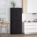 HOMCOM Meuble de Rangement sur Pied Moderne de Style Ferme, Armoire de Cuisine avec 4 Portes, 6 Niveaux, 1 Tiroir et 4 Étagères Réglables