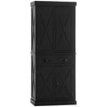 HOMCOM Freestanding Modern Farmhouse 4 Door Kitchen Pantry Cabinet, Storage Cabinet Organizer with 6-Tiers, 1 Drawer and 4 Adjustable Shelves