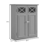 Teamson Home Dawson Armoire de Rangement Murale Amovible avec Portes Vitrées