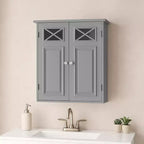 Teamson Home Dawson Armoire de Rangement Murale Amovible avec Portes Vitrées