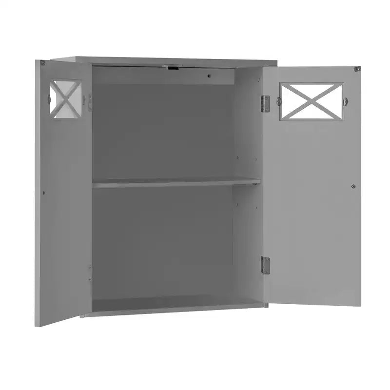 Teamson Home Dawson Armoire de Rangement Murale Amovible avec Portes Vitrées