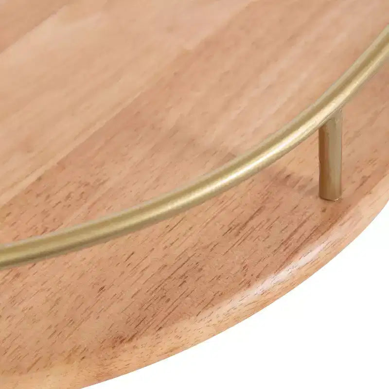 Étagère murale demi-cercle en bois Kate and Laurel Camryn, 2 pièces, naturel et or