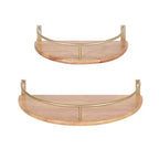 Étagère murale demi-cercle en bois Kate and Laurel Camryn, 2 pièces, naturel et or