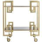 Eliza 2 Tier Bar Cart - BCT8005A - Brass/Glass - Safavieh