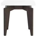 Josef End Table - FOX4224 - White/Dark Brown - Safavieh Couture