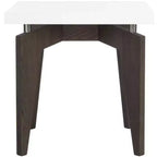 Josef End Table - FOX4224 - White/Dark Brown - Safavieh Couture