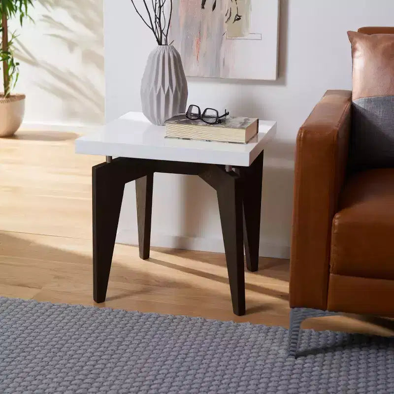 Table d'appoint Josef - FOX4224 - Blanc/Brun foncé - Safavieh Couture
