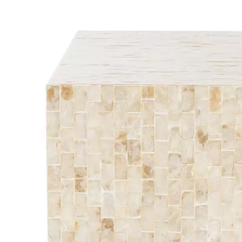 Table d'appoint rectangulaire en mosaïque Juno - TRB1009A - Multicolore beige/or - Safavieh