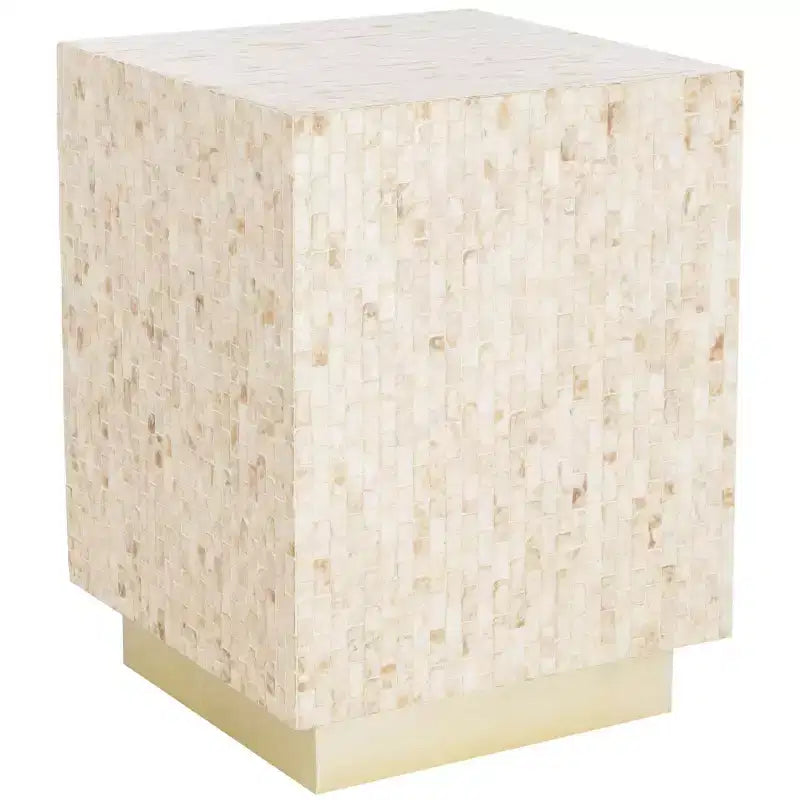Table d'appoint rectangulaire en mosaïque Juno - TRB1009A - Multicolore beige/or - Safavieh