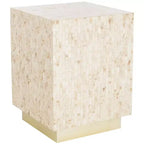 Table d'appoint rectangulaire en mosaïque Juno - TRB1009A - Multicolore beige/or - Safavieh