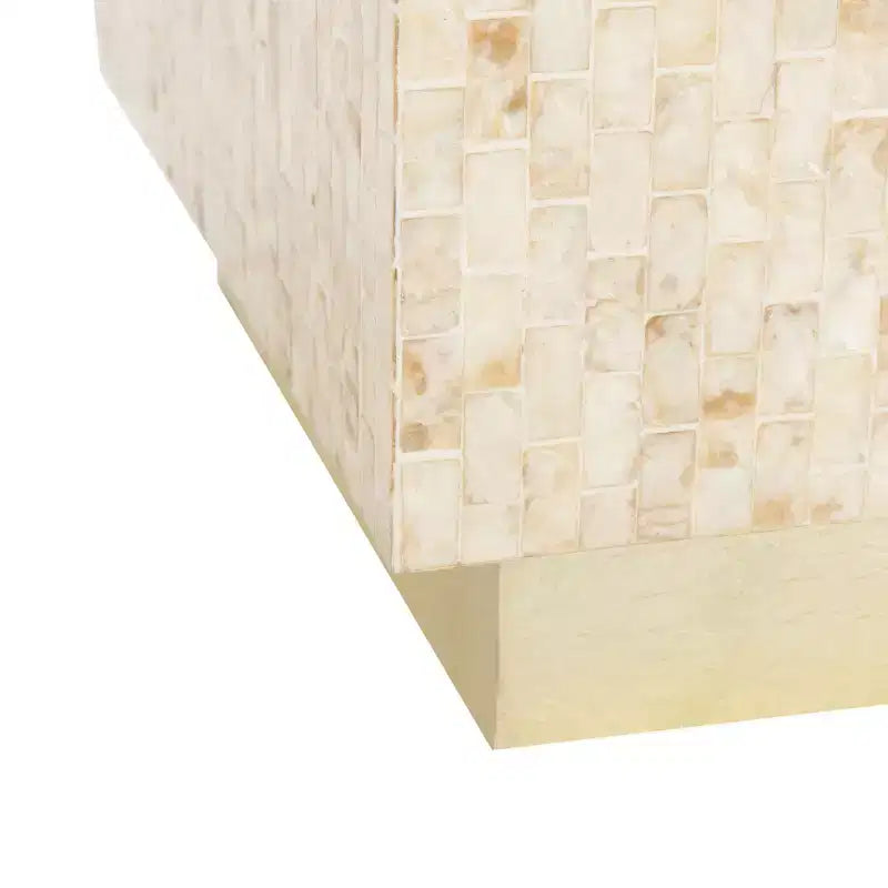 Table d'appoint rectangulaire en mosaïque Juno - TRB1009A - Multicolore beige/or - Safavieh