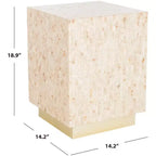 Table d'appoint rectangulaire en mosaïque Juno - TRB1009A - Multicolore beige/or - Safavieh