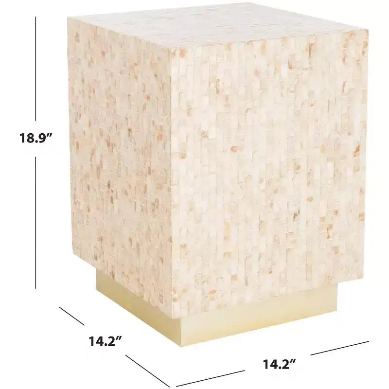 Table d'appoint rectangulaire en mosaïque Juno - TRB1009A - Multicolore beige/or - Safavieh
