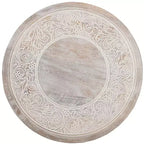 Table d'appoint sculptée Rehnuma - ACC5300A - Blanc décapé - Safavieh