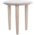 Table d'appoint sculptée Rehnuma - ACC5300A - Blanc décapé - Safavieh