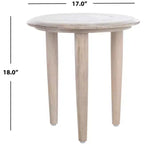 Table d'appoint sculptée Rehnuma - ACC5300A - Blanc décapé - Safavieh