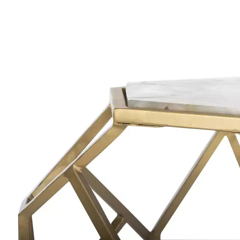 Table d'appoint géométrique Ava - ACC3700A - Multicolore/Doré - Safavieh