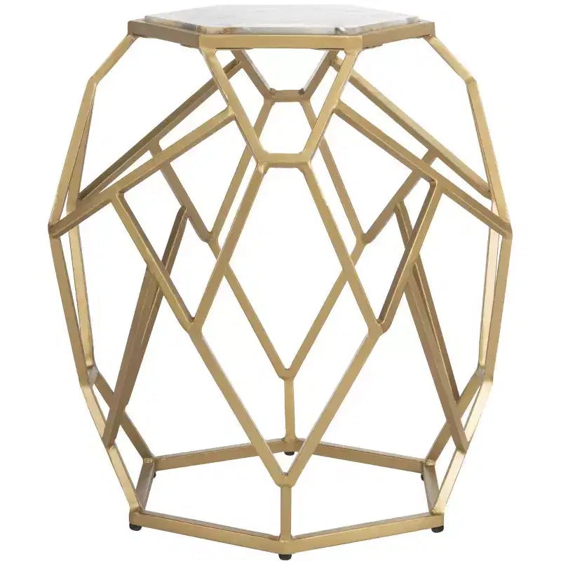 Table d'appoint géométrique Ava - ACC3700A - Multicolore/Doré - Safavieh