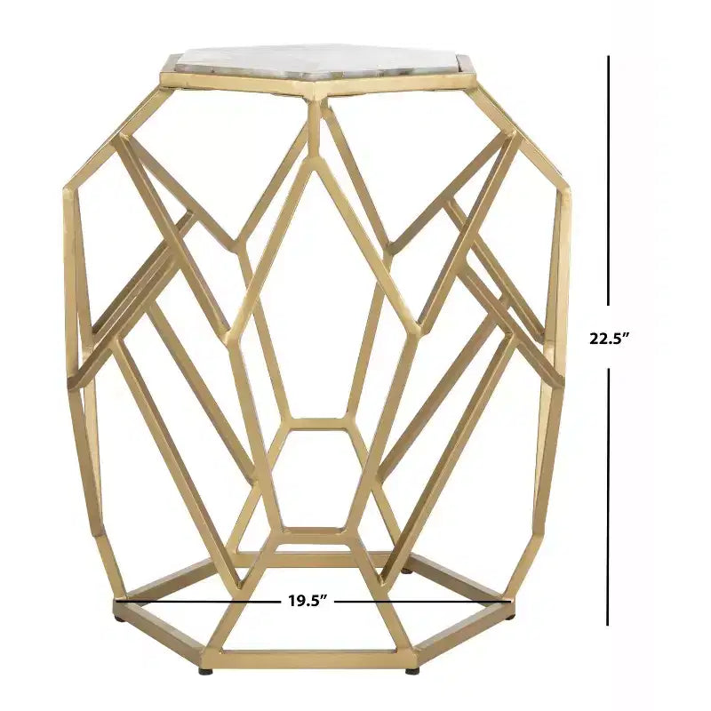 Table d'appoint géométrique Ava - ACC3700A - Multicolore/Doré - Safavieh
