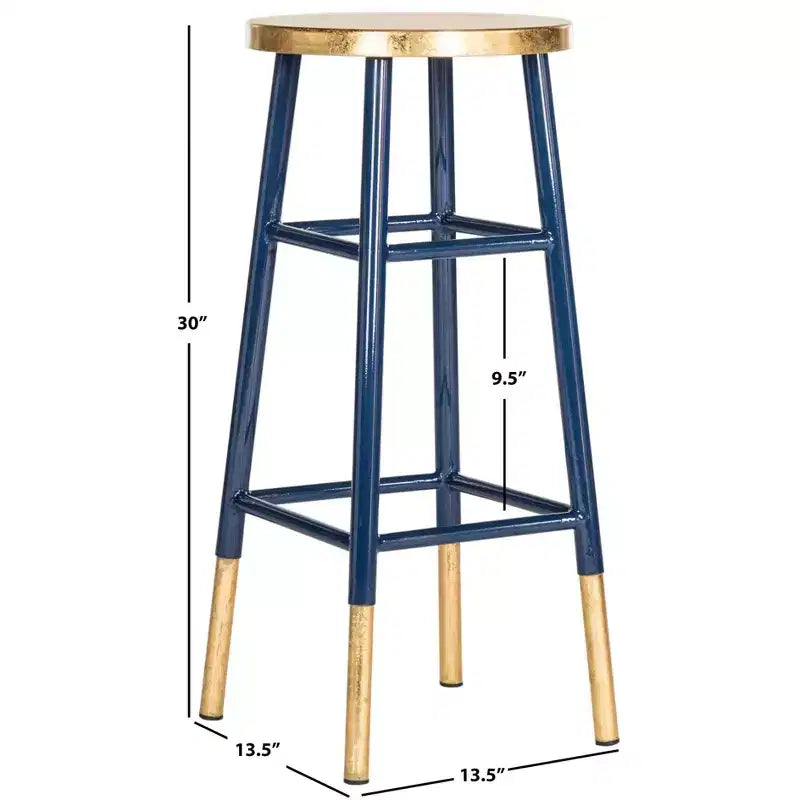 Tabouret de bar Emery à feuilles d'or trempées - FOX3230 - Safavieh Couture