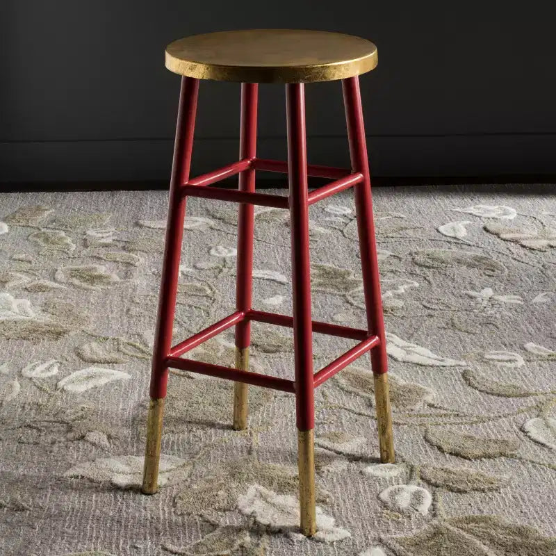Tabouret de bar Emery à feuilles d'or trempées - FOX3230 - Safavieh Couture