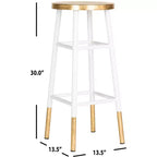 Tabouret de bar Emery à feuilles d'or trempées - FOX3230 - Safavieh Couture