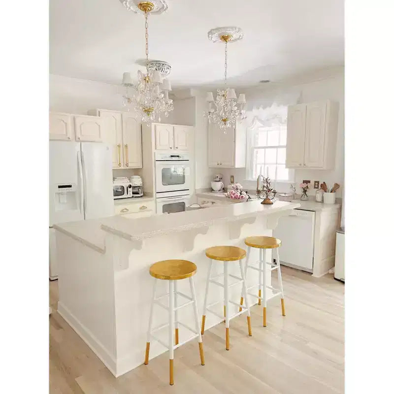 Tabouret de bar Emery à feuilles d'or trempées - FOX3230 - Safavieh Couture