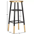 Tabouret de bar Emery à feuilles d'or trempées - FOX3230 - Safavieh Couture