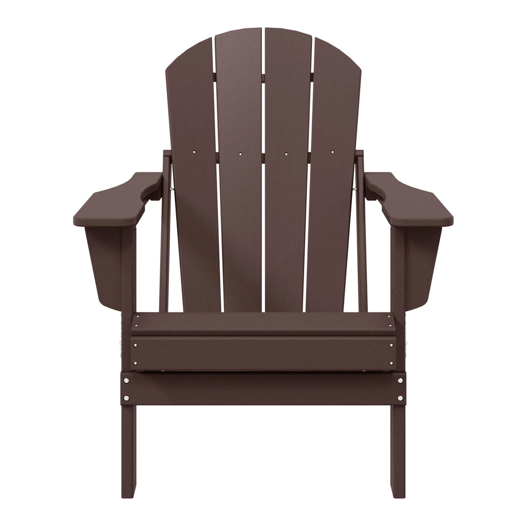 Chaise Adirondack pliante d'extérieur tout temps Polytrends Laguna résistante à la décoloration pour patio