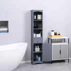 Meuble de salle de bain HOMCOM, colonne de salle de bain autoportante, meuble de rangement haut avec 3 étagères et tiroir
