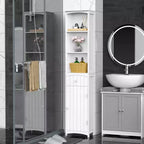 Meuble de salle de bain HOMCOM, colonne de salle de bain autoportante, meuble de rangement haut avec 3 étagères et tiroir
