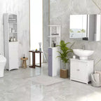Meuble de salle de bain HOMCOM, colonne de salle de bain autoportante, meuble de rangement haut avec 3 étagères et tiroir