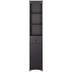 Meuble de salle de bain HOMCOM, colonne de salle de bain autoportante, meuble de rangement haut avec 3 étagères et tiroir