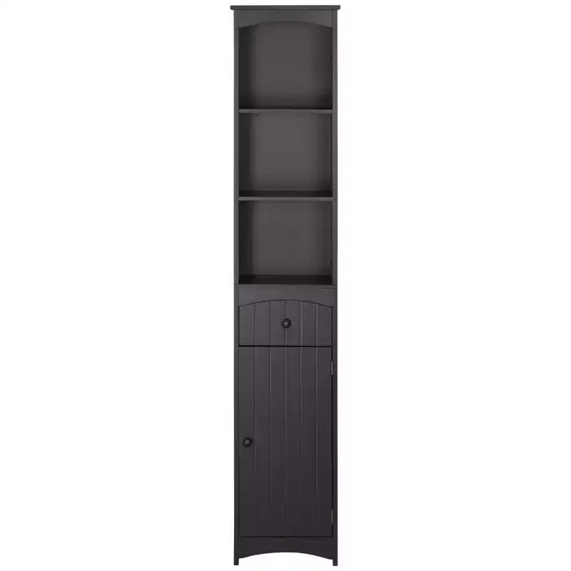 Meuble de salle de bain HOMCOM, colonne de salle de bain autoportante, meuble de rangement haut avec 3 étagères et tiroir