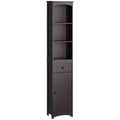 HOMCOM Bathroom Storage Cabinet, Free Standing Bath Storage Unit, Tall Linen Tower with 3-Tier Shelves and Drawer