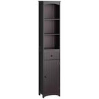 HOMCOM Bathroom Storage Cabinet, Free Standing Bath Storage Unit, Tall Linen Tower with 3-Tier Shelves and Drawer