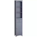 Meuble de salle de bain HOMCOM, colonne de salle de bain autoportante, meuble de rangement haut avec 3 étagères et tiroir