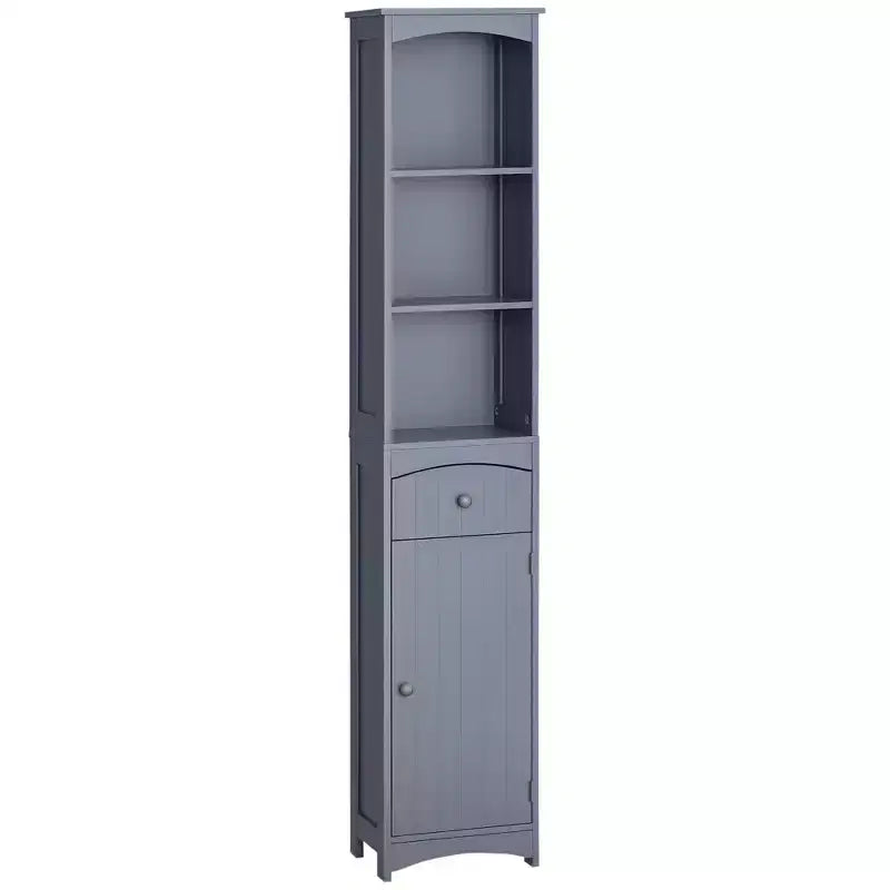 Meuble de salle de bain HOMCOM, colonne de salle de bain autoportante, meuble de rangement haut avec 3 étagères et tiroir