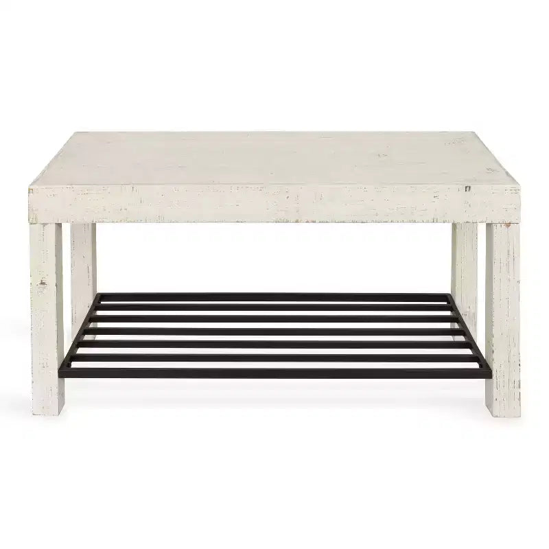 Banc rectangulaire en bois Kate and Laurel Jeran, 36x14x20, Blanc