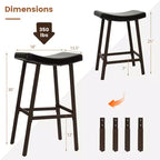 Costway Lot de 2 tabourets de bar à selle réglables en hauteur avec siège rembourré et repose-pieds