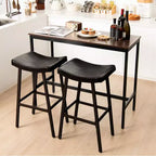 Costway Lot de 2 tabourets de bar à selle réglables en hauteur avec siège rembourré et repose-pieds