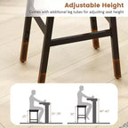 Costway Lot de 2 tabourets de bar à selle réglables en hauteur avec siège rembourré et repose-pieds