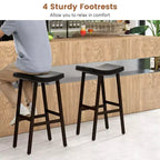 Costway Lot de 2 tabourets de bar à selle réglables en hauteur avec siège rembourré et repose-pieds