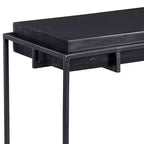 Table d'appoint rectangulaire moderne en aluminium Uttermost 22 x 12 1/2 avec cadre en fer noir oxydé pour salon, chambre à coucher