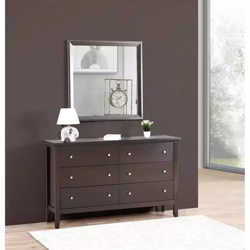 Miroir de commode encadré carré classique Passion Furniture 36 po x 36 po