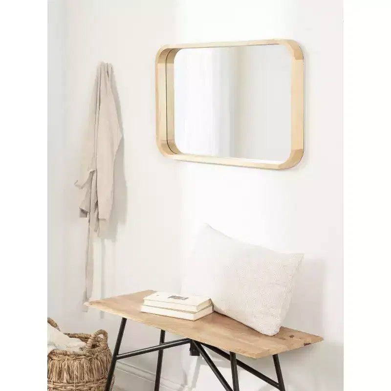 Miroir rectangulaire à rayon encadré Kate and Laurel Hutton Wood