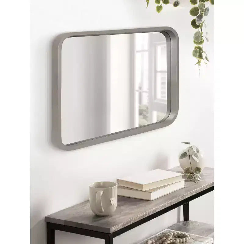 Miroir rectangulaire à rayon encadré Kate and Laurel Hutton Wood