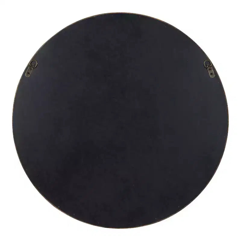 Miroir Mural Rond avec Cadre en Bois Kate and Laurel Pao, 71 cm de Diamètre, Noyer Brun