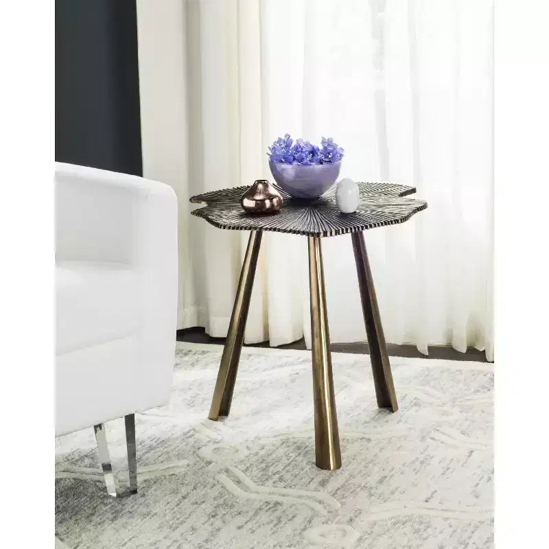 Table d'appoint Portia Leaf - FOX3247 - Laiton - Safavieh Couture